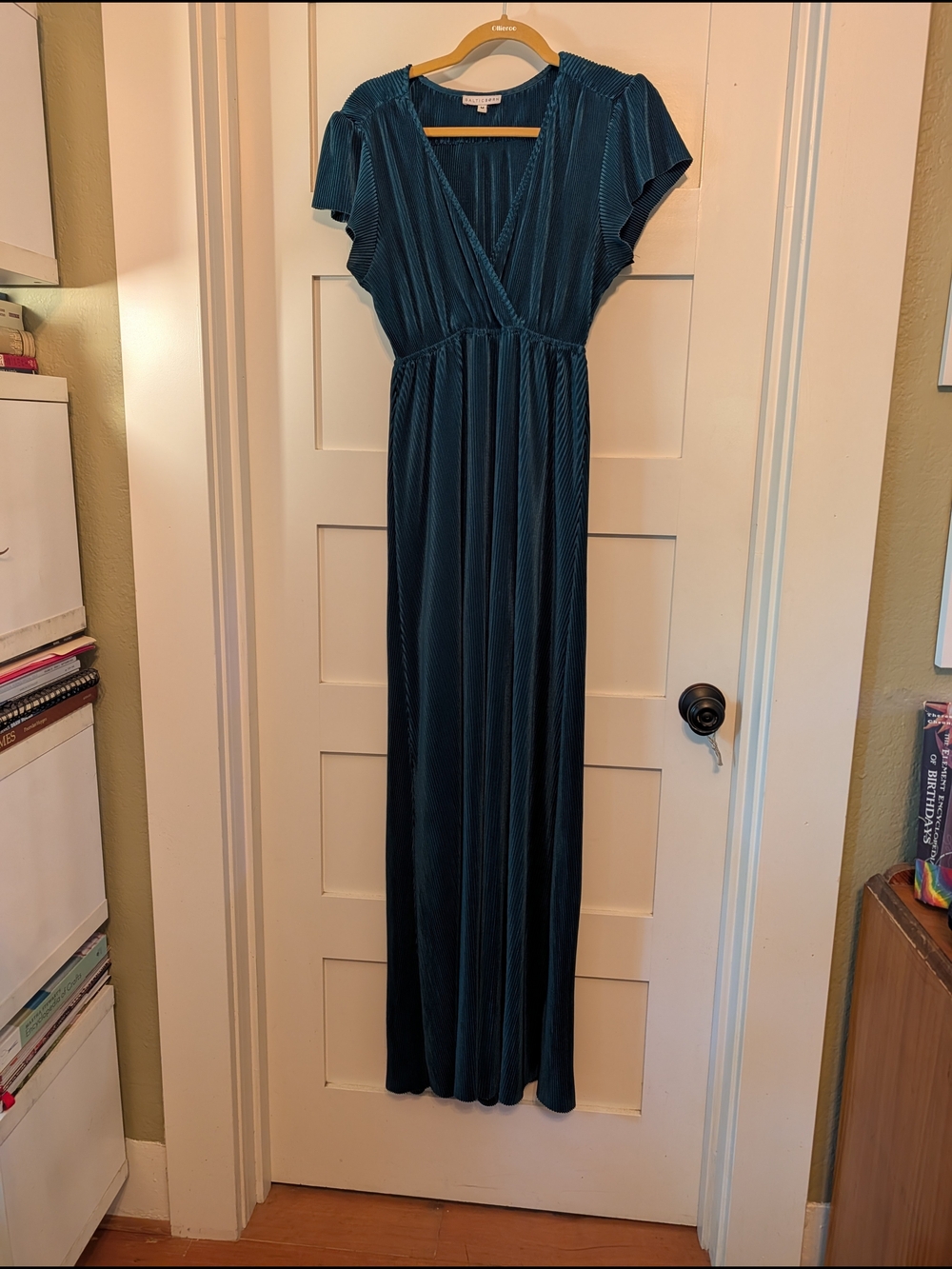 Baltic Born Dark Teal Pleated Maxi Dress